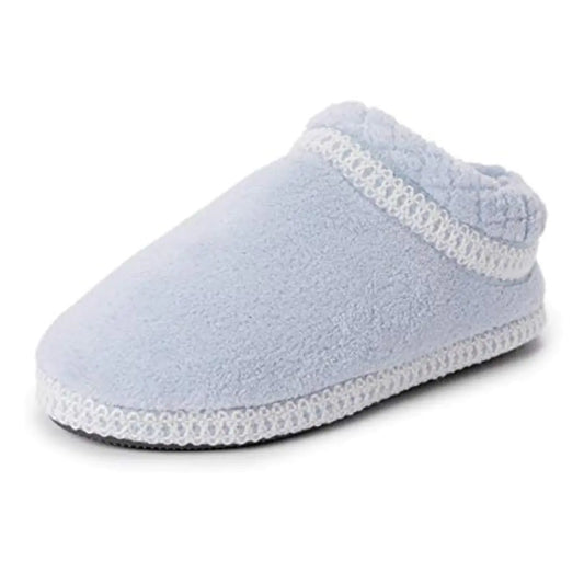 MUK LUKS womens Womens Rita Micro Chenille Full Foot Slipper Freesia Blue Large US