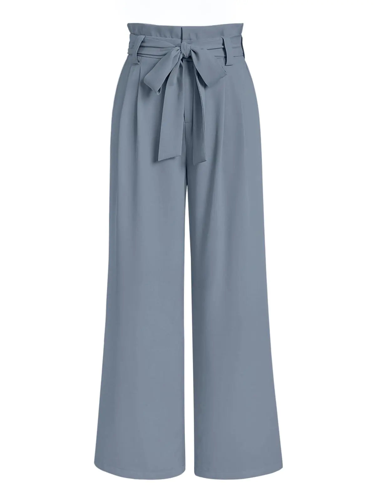 LILLUSORY Wide Leg Dress Pants Womens Palazzo 2025 Flowy Summer High Waisted Paperbag Business Casual Outfits Clothes Office Cute Teacher Work Trousers Straight Dressy Slacks Clothing Dusty Blue